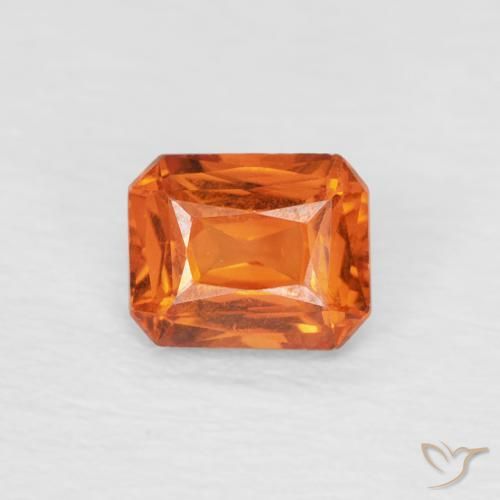 0.54ct طبيعي برتقالى نارى زفير, قص الزمرد, VVS