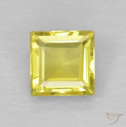 0.56ct طبيعي أصفر فاتح زفير, مربع, قليلا جدا