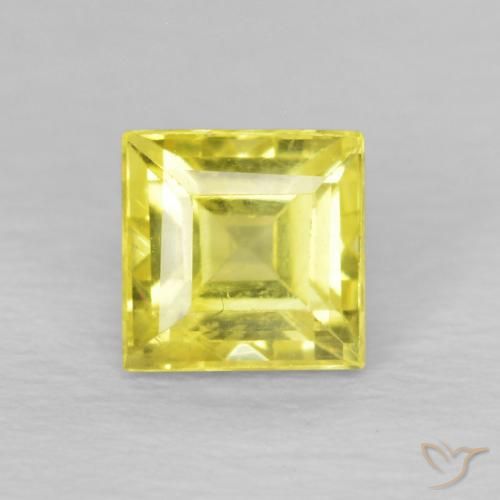 0.68ct طبيعي أصفر فاتح زفير, مربع, قليلا جدا
