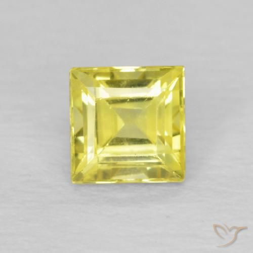 0.54ct طبيعي أصفر الذرة فاتح زفير, مربع, قليلا جدا