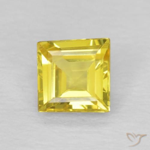 0.50ct طبيعي أصفر فاتح زفير, مربع, VVS-VS