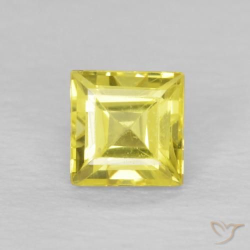 0.52ct طبيعي أصفر فاتح زفير, مربع, VVS-VS
