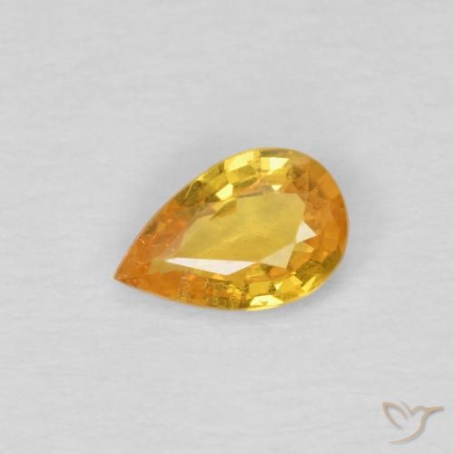 0.39ct طبيعي ذهبى داكن زفير, شكل الكمثرى, قليلا جدا