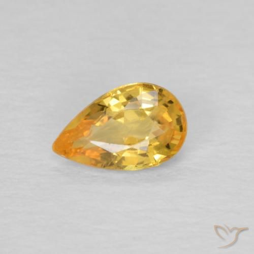 0.43ct طبيعي برتقالى ذهبى غامق زفير, شكل الكمثرى, VVS-VS