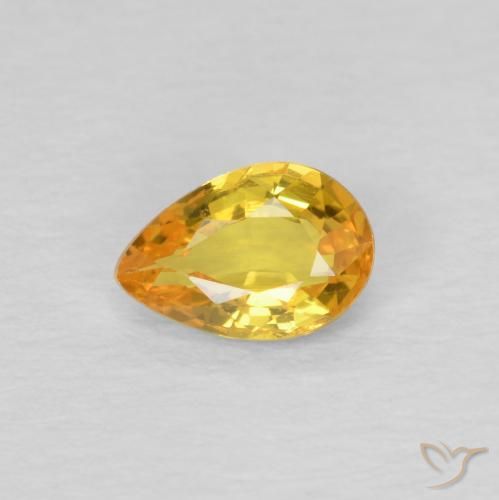 0.48ct طبيعي ذهبي زفير, شكل الكمثرى, VVS-VS