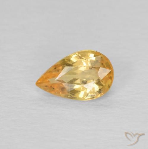 0.45ct طبيعي ذهبى-برتقالى فاتح زفير, شكل الكمثرى, VVS