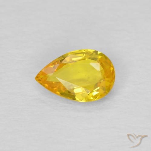 0.46ct طبيعي ذهبى مصفر زفير, شكل الكمثرى, قليلا جدا