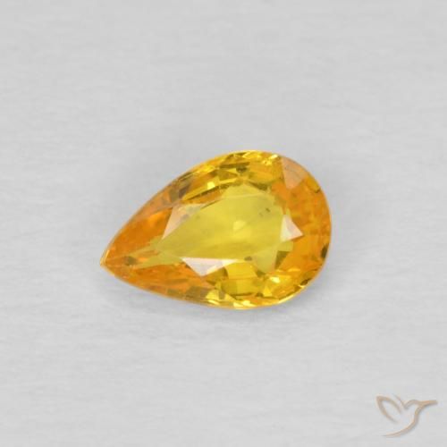 0.45ct طبيعي برتقالى ذهبة زفير, شكل الكمثرى, قليلا جدا