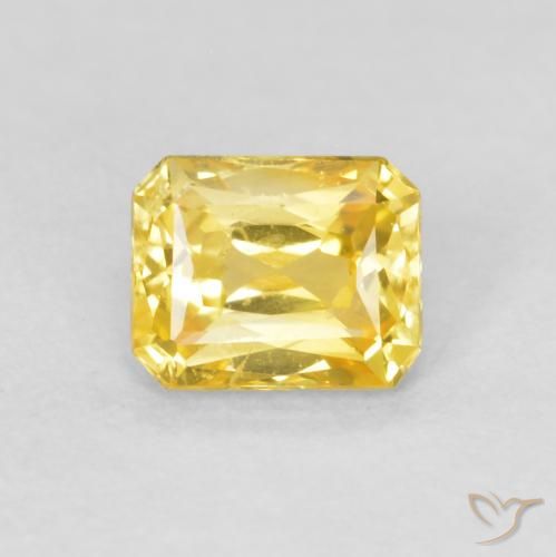0.56ct طبيعي أصفر متوسط زفير, قص الزمرد, قليلا جدا