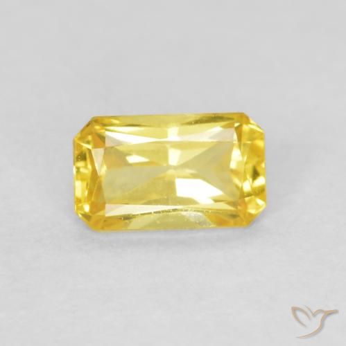 0.43ct طبيعي أصفر متوسط زفير, قص الزمرد, VVS