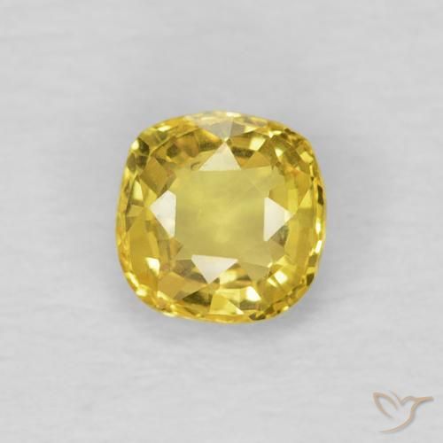0.40ct طبيعي أصفر عسلى فاتح زفير, وسادة, قليلا جدا