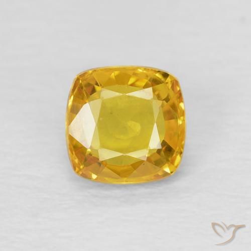 0.60ct طبيعي ذهبي زفير, وسادة, قليلا جدا