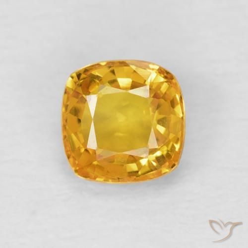 0.61ct طبيعي ذهبي زفير, وسادة, VVS