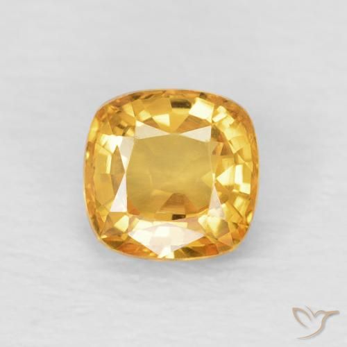 0.63ct طبيعي برتقالى ذهبى غامق زفير, وسادة, VVS