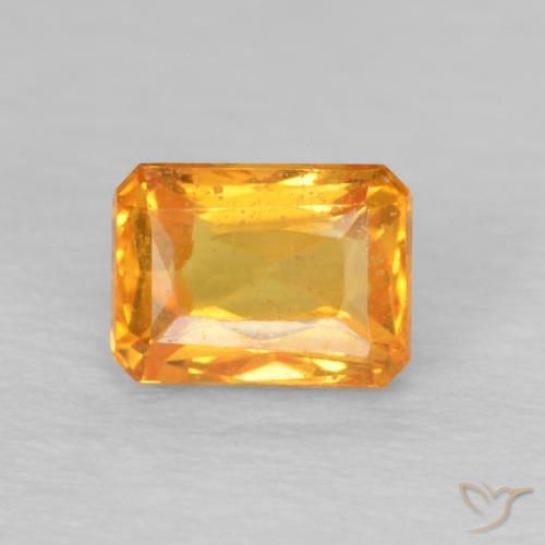 0.74ct طبيعي برتقالى متوسط زفير, قص الزمرد, قليلا جدا