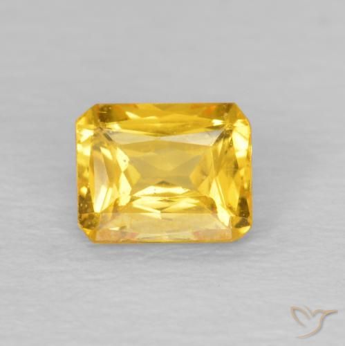 0.47ct طبيعي ذهبي زفير, قص الزمرد, قليلا جدا