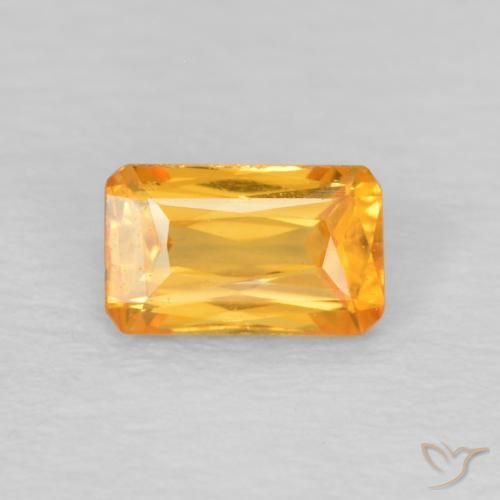 0.41ct طبيعي ذهبى-برتقالى زفير, قص الزمرد, قليلا جدا