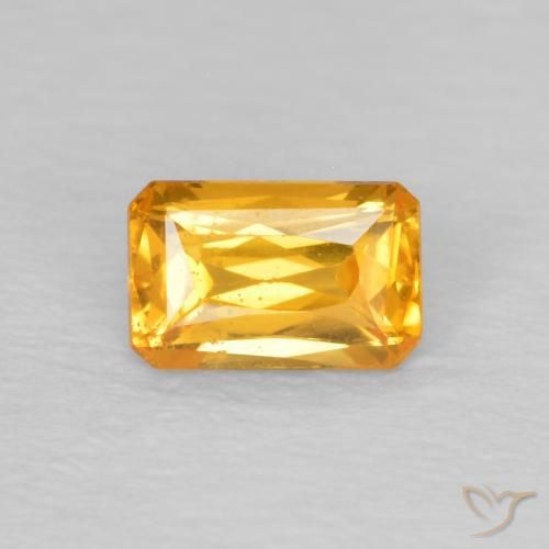 0.40ct طبيعي ذهبى داكن زفير, قص الزمرد, قليلا جدا