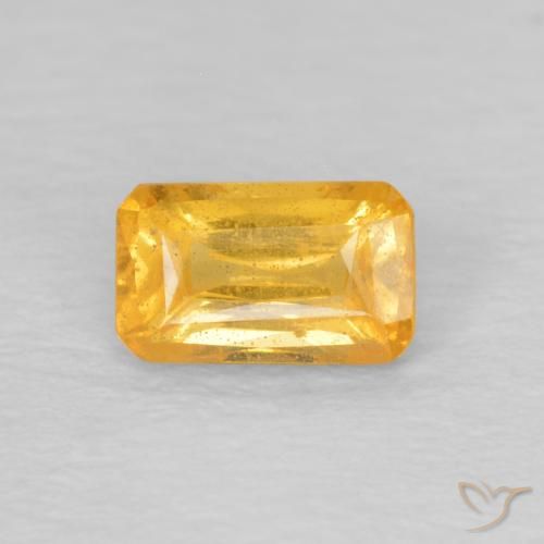 0.41ct طبيعي ذهبى-برتقالى زفير, قص الزمرد, قليلا جدا