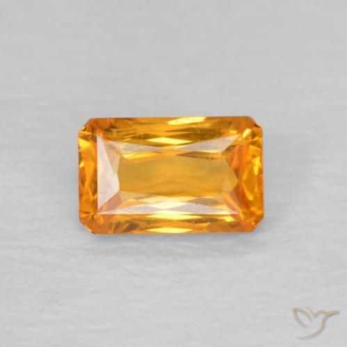 0.40ct طبيعي ذهبى-برتقالى زفير, قص الزمرد, VVS-VS