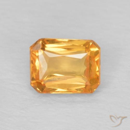 0.52ct طبيعي ذهبى-برتقالى زفير, قص الزمرد, VVS