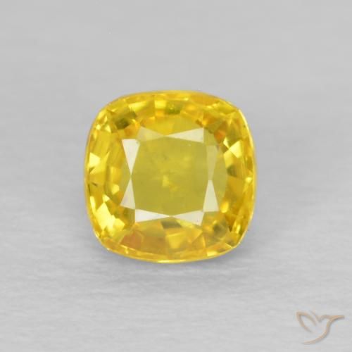 0.57ct طبيعي ذهبى مصفر زفير, وسادة, قليلا جدا