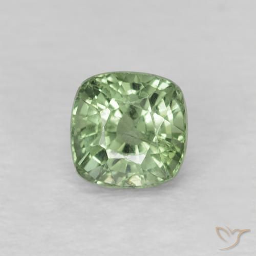 0.62ct طبيعي أخضر باهت زفير, وسادة, قليلا جدا