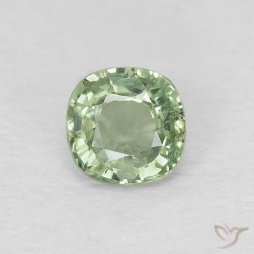 0.43ct طبيعي أخضر باهت زفير, وسادة, قليلا جدا
