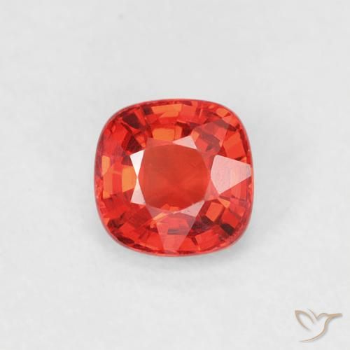 0.45ct طبيعي برتقالى-أحمر قرمزى لامع زفير, وسادة, VVS-VS