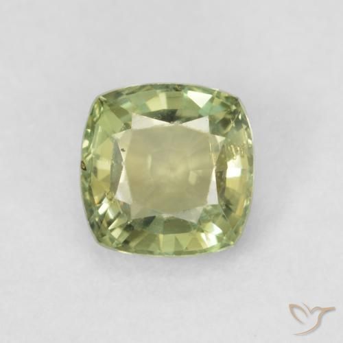 0.58ct طبيعي أخضر مصفر زفير, وسادة, VVS-VS