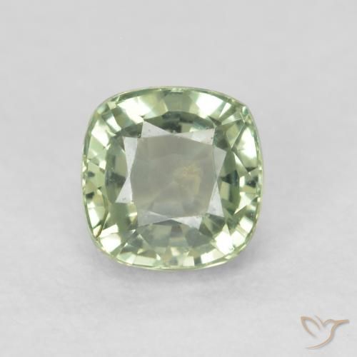 0.69ct طبيعي اخضر المريمية فاتح جدا زفير, وسادة, VVS-VS