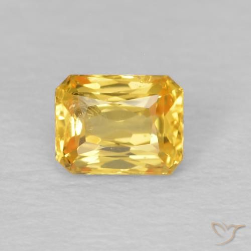 0.58ct طبيعي ذهبي زفير, قص الزمرد, قليلا جدا