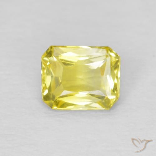 0.49ct طبيعي أصفر فاتح زفير, قص الزمرد, VVS