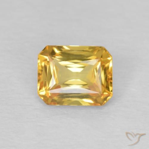 0.53ct طبيعي ذهبي زفير, قص الزمرد, VVS