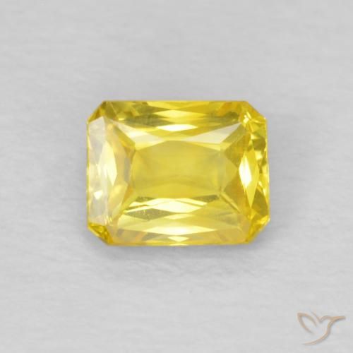 0.53ct طبيعي أصفر متوسط زفير, قص الزمرد, قليلا جدا