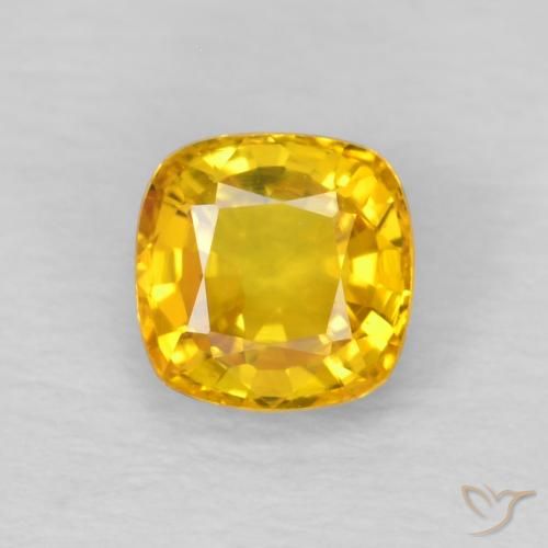 0.57ct طبيعي ذهبى لامع زفير, وسادة, VVS