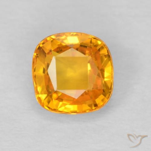 0.65ct طبيعي ذهبى-برتقالى زفير, وسادة, VVS