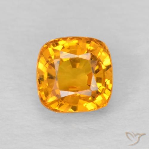 0.68ct طبيعي ذهبى-برتقالى زفير, وسادة, VVS