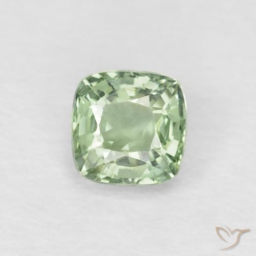 0.48ct طبيعي أخضر فاتح جدا زفير, وسادة, VVS