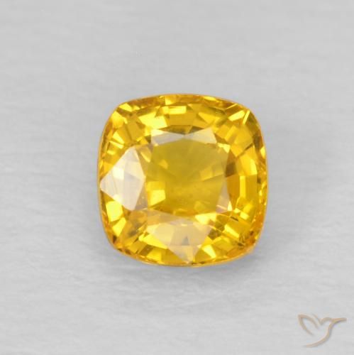 0.66ct طبيعي برتقالى-ذهبى زفير, وسادة, قليلا جدا