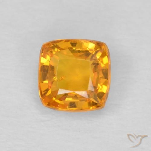 0.60ct طبيعي ذهبى-برتقالى زفير, وسادة, قليلا جدا
