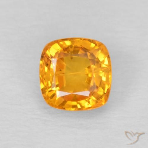 0.62ct طبيعي ذهبى-برتقالى زفير, وسادة, قليلا جدا