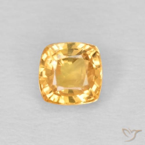 0.49ct طبيعي ذهبى-برتقالى فاتح زفير, وسادة, قليلا جدا
