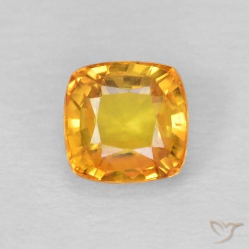 0.68ct طبيعي ذهبى-برتقالى زفير, وسادة, قليلا جدا