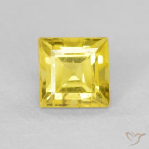 0.57ct طبيعي أصفر عسلى زفير, مربع, VVS-VS