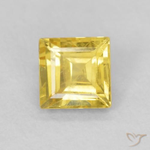 0.49ct طبيعي أصفر عسلى زفير, مربع, VVS-VS