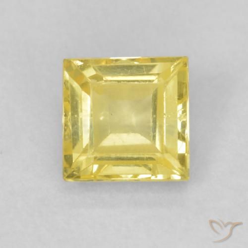 0.57ct طبيعي أصفر النحلة زفير, مربع, VVS-VS