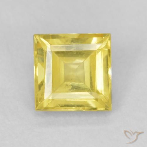 0.64ct طبيعي Medium Light-Yellow زفير, مربع, قليلا جدا