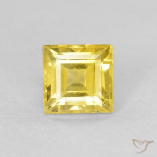 0.52ct طبيعي أصفر متوسط زفير, مربع, قليلا جدا