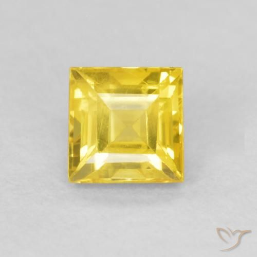 0.51ct طبيعي أصفر متوسط زفير, مربع, قليلا جدا